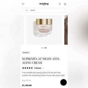 SISLEYA SUPREMŸA AT NIGHT ANTI-AGING CREAM 50ML - NEW!